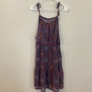New Vera Bradley Sheer Floral Shoulder Tie Dress